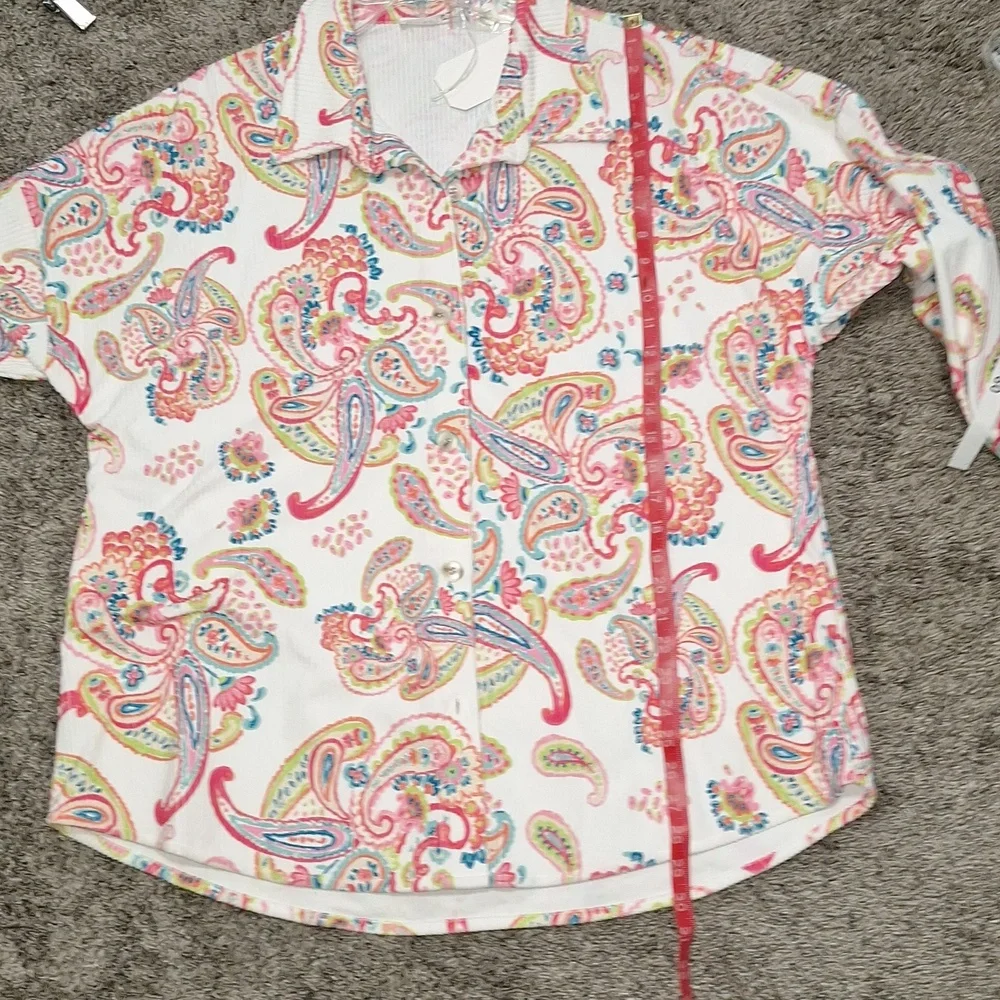 Emily Wonder button-up colorful floral shacket jacket - XL